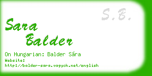 sara balder business card